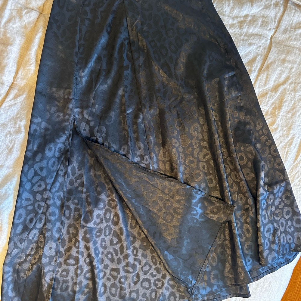 Black Asymmetrical Maxi A-Line Skirt